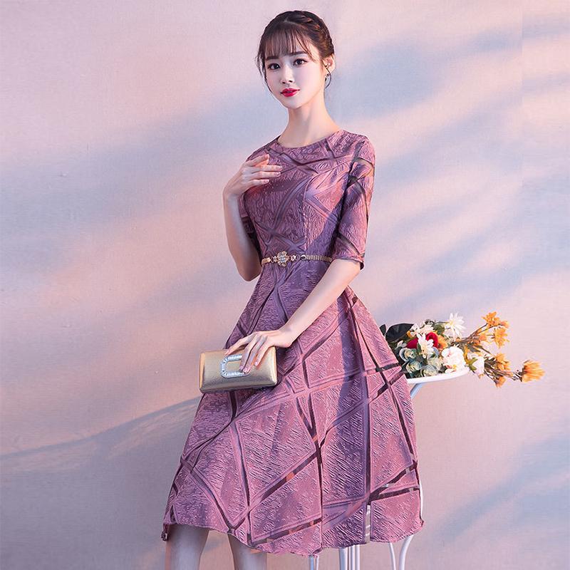 Evening Dress Female Temperament Birthday Mini Dress Mid-length Banquet Noble Toast Dress Host Dress