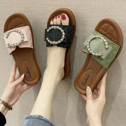 Thick-soled Sandals Women's Summer Outer Wear Non-slip Wear-resistant  Soft-soled  Slippers