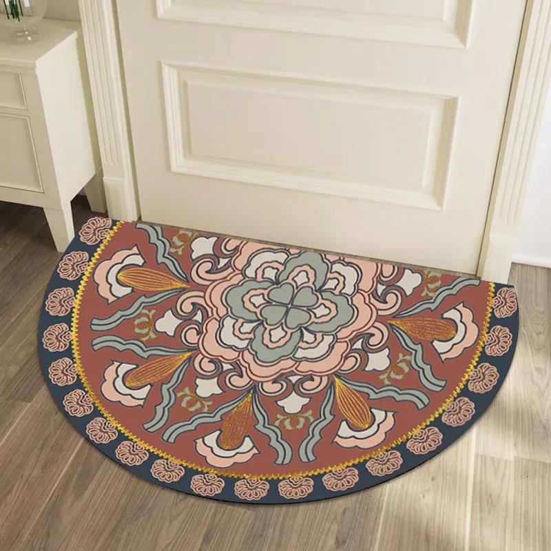 Semi-circular Carpet Nordic Ethnic Style Home Entrance Mat Entrance Rugs Bathroom Carpet