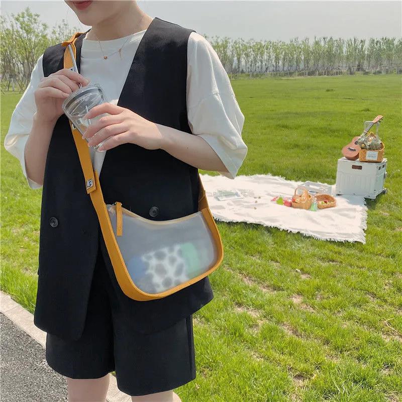 Women Clear Crossbody Bag Waterproof for Swimming Beach Portable Shoulder Transparent Bag Adjustable Shoulder Strap