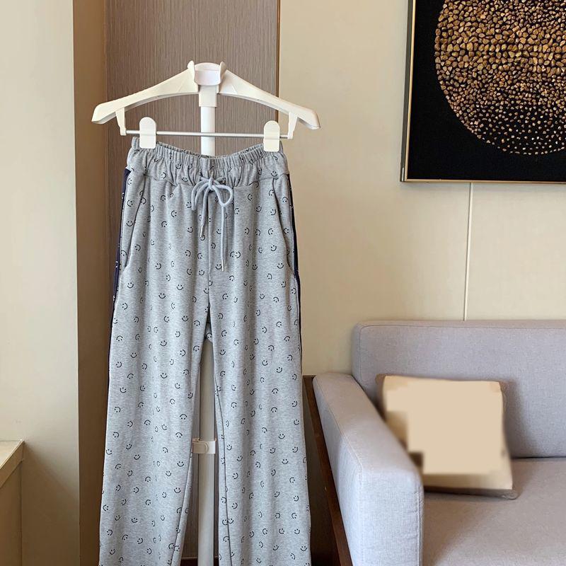 Gray Sports Casual Pants Women's Spring and Autumn Was Thin and Wild Loose Straight-leg Pants High-waist Wide-leg Pants Summer