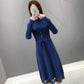 Dress Women High Neck Knitting Pullovers Clothes Waist Turtleneck Long Sleeve Lace Sweater Dress
