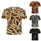 3D Bullet Print Shirt Men Tees Personality Streetwear High Street Half Sleeve T-shirt Casual Breathable Pullover Summer