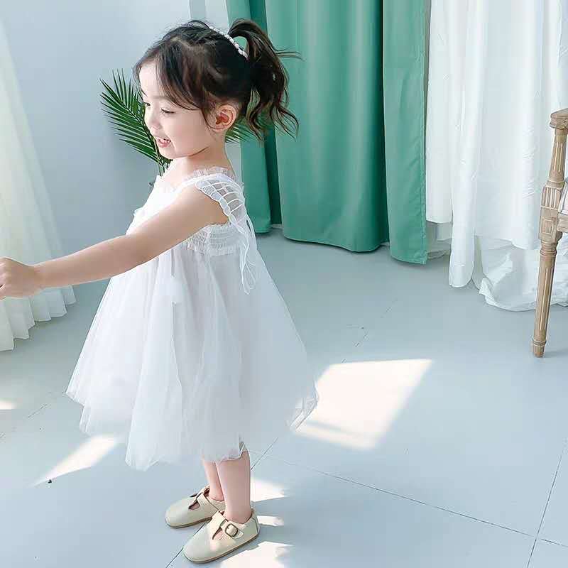 Baby Girl Summer Dress Children's Clothing Mesh Angel Princess Dress Fairy Girl Suspenders Birthday Dress Wings Fluffy DRESS