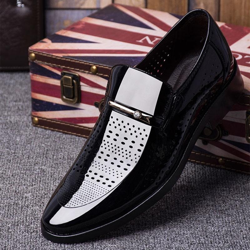 Summer Men's Shoes Busines Hollow Out Casual Men's Shoes Vintage Design Men's Casual Leather Shoes