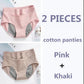 2 PCS Women's Leak-proof UnderwearMenstrual Period Pure Cotton Panties Mid-high Waist Period Underpants Solid Breathable Ladies' High-waist Briefs