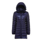 Women's Winter Oversized Down-filled Coat Female Ultra Light Jacket Hooded Slim Long Sleeve Parka Overcoat
