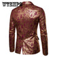 Gilding Print Men's Costume Men's Stage Show  Blazer Party
