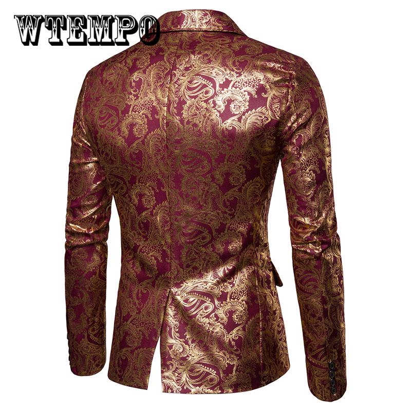 Gilding One Button Suit Jacket Party Weeding Tuxedo Blazer Men