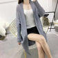 Autumn and Winter Fashion Cardigan Mid-length Long-sleeved Casual Sweater Loose Pocket Coat