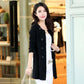 Spring and Autumn Knitted Cardigan Sweater Mid-length Versatile Solid Color Top Casual Simple Female Jacket
