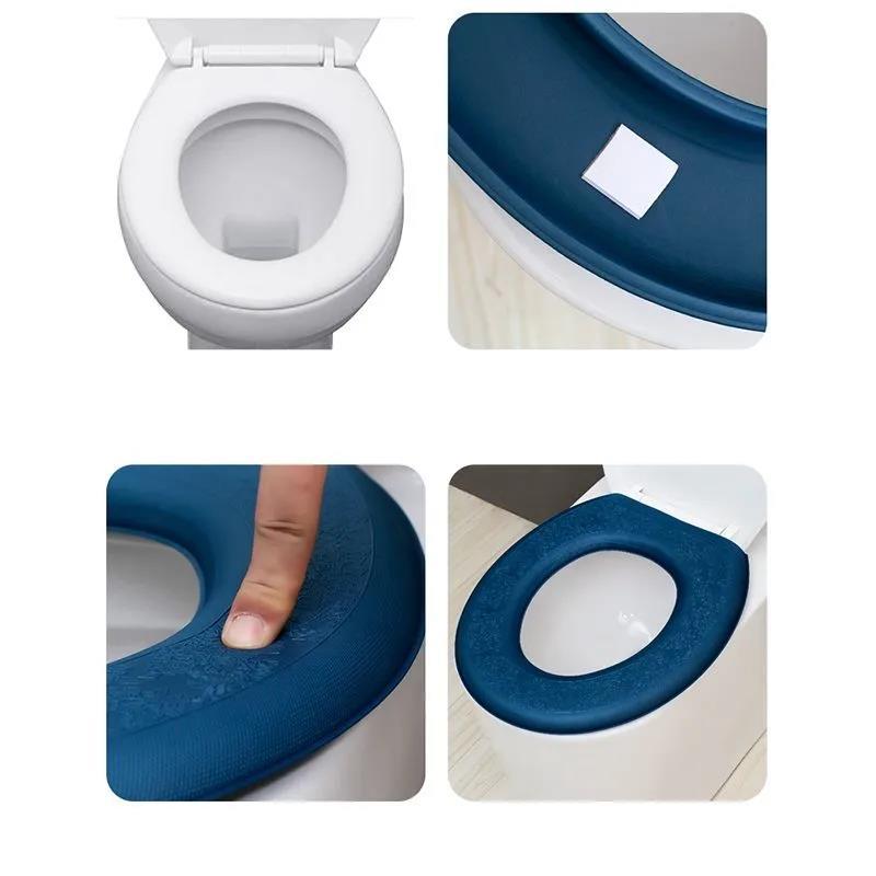 EVA Waterproof Washable Toilet Seat Cover Universal Household Sticky Toilet Seat Four Seasons Available Toilet Seat Toilet Seat