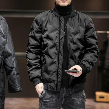 Winter Lightweight Down Jacket Men's Baseball Collar Short Slim Youth Trend Plus Size Thick Coat