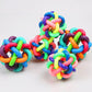 Molar Teeth Sound Bite-resistant Rope Ball Cat Pet Products Toys Teddy Puppy Dog Toys Pet Supplies Multicolor Braided Bell Ball Cat Play Tools