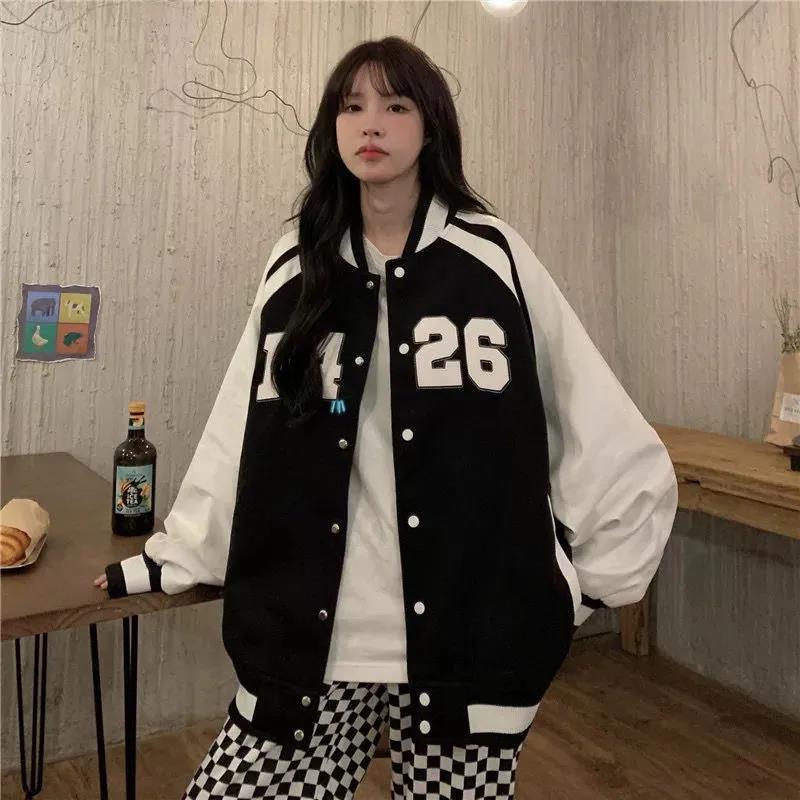 Baseball Uniform Jacket Women's Autumn and Winter Loose Tops Lazy Wind Casual High-end All-match Jacket Comfortable and Breathable