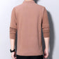 Men's Stand-up Collar Warm Round Neck Solid Color Bottoming Sweatshirts Long-sleeved Sweater Double-sided Fleece De Velvet