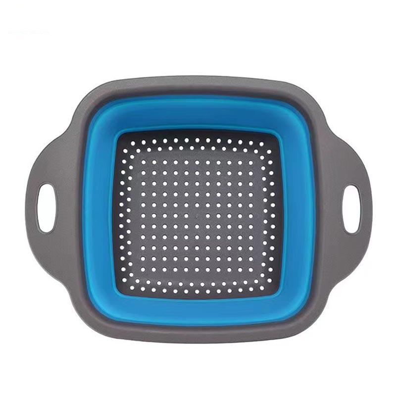 Kitchen Vegetable Washing Artifact Round Retractable Folding Drain Basket Creative Easy Storage Filter Basket Washing Vegetable Basin Fruit Basket