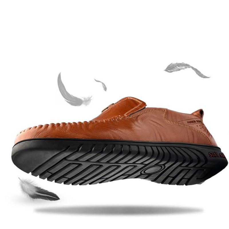 Peas shoes men's leather soft bottom driving shoes men's casual shoes Flat men's peas shoes
