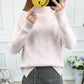 Half Turtleneck Pullover Sweater Korean Version Loose Thickened Solid Color Twist Knitted Bottoming Shirt for Women