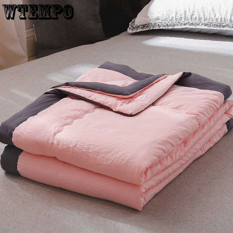 Skin-friendly Washed Cotton Air-conditioning Quilt Single Double Summer Cool Quilt Spring and Autumn Thin Quilt