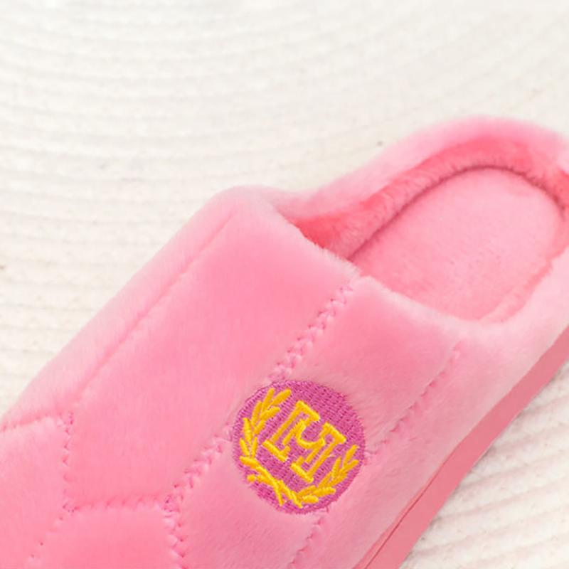 Couple Slippers Striped Cloth Bottom Warm Slippers Non Slipping Shoes