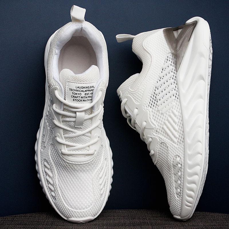 Women's Cushion Running Shoes Breathable Sneakers Textile Sport Shoes White Casual Shoes for Women