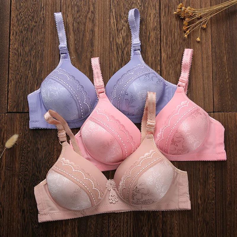 Thin, Small Breasts Gather Without Steel Ring Underwear Gather To Gather The Breast Milk Anti-sagging Lace Lace Ladies Bras Are Light and Breathable