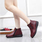 Women's Leather Shoes Winter Thickened  Flat Non-slip Mother Cotton Shoes Snow Boots Plus Velvet Short Boots