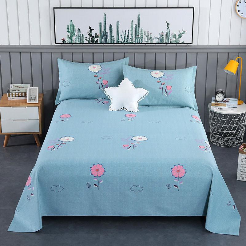 Coarse Sheets One-piece Pure Cotton Three-piece Suit Single Quilt Double Thick Linen Four Seasons General Exquisite Patterns Rural Style