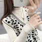 Women Sweater Vest Leopard Knitted Vest Fall Pullovers Sleeveless Printed Tops Ladies V Neck Clothes