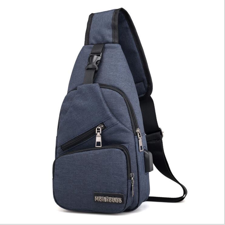 Large Capacity Bag Casual Outdoor Travel USB Charging Port Sling Bag Chest Bag for Men Crossbody Bag