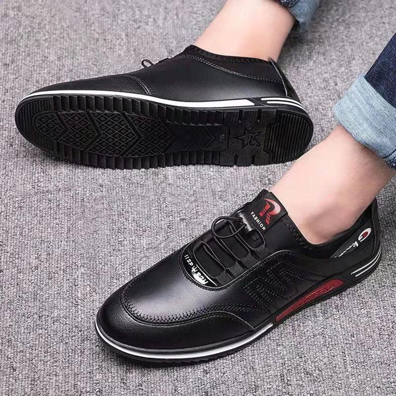 Men's Shoes Winter Fleece Soft Bottom Casual Leather Shoes All-match Trendy Shoes Non-slip Warm Cotton Shoes