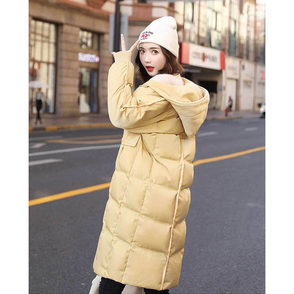 Winter Women's Down Jacket Mid-length Hooded Jacket Fashion Warmth Thick Plus Size Cotton Jacket