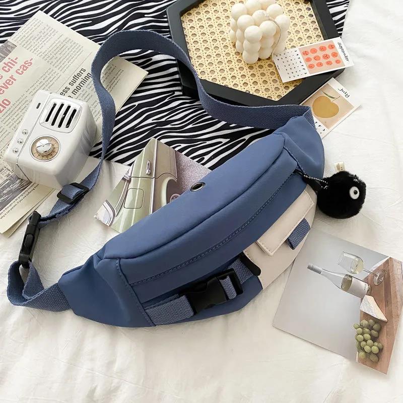 South Korea Ins Canvas Bag Female Chest Bag Male Japanese Korean Version of Harajuku Wild Waist Bag Tooling Student Messenger Bag Tide Bag