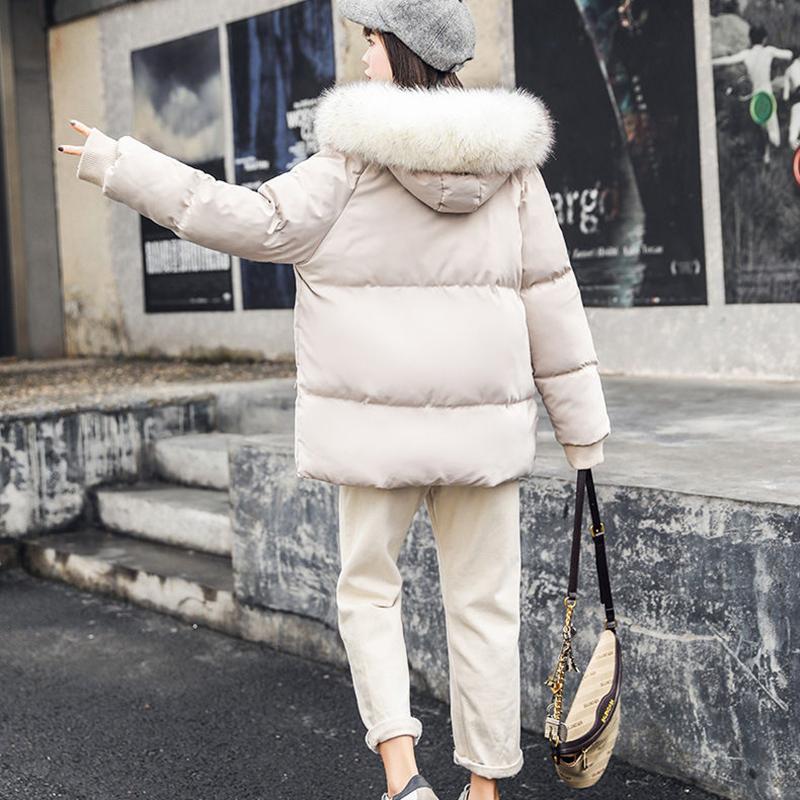 Real Shot Thickening Fashion Women's Down Jacket Wild Hooded Short Korean Cotton Jacket