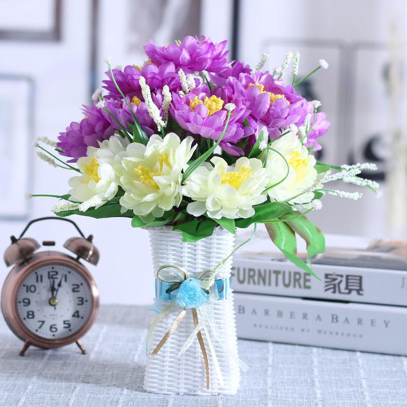 Decorative Fake Flowers Artificial Flowers Little Peony Furnishings Dining Table Coffee Table Decoration Living Room Plastic Bouquet Potted Plants
