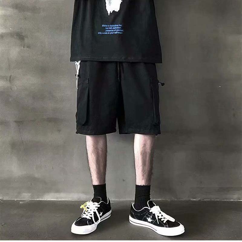 Summer Casual Overalls Shorts Men's New Dark Sports Outer Wear Five-point Pants Beach Pants