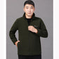 Middle-aged Elderly Men's Polar Fleece Sports Jacket Spring and Autumn Stand Collar Loose Outdoor Casual Sweatshirt Fleece Solid Color Short Top