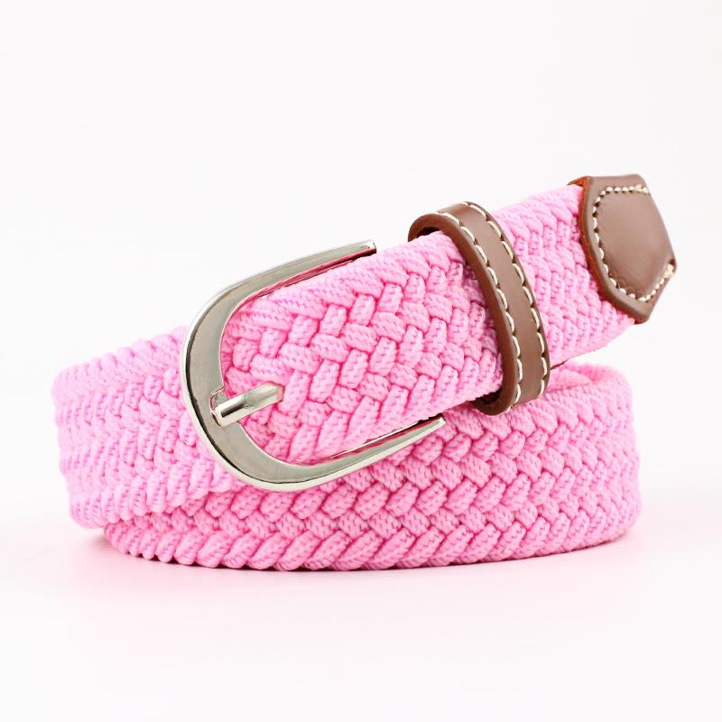 Belt Women Causal Leather Cover Buckle Woven Elastic Stretch Golf Wide Canvas Belts