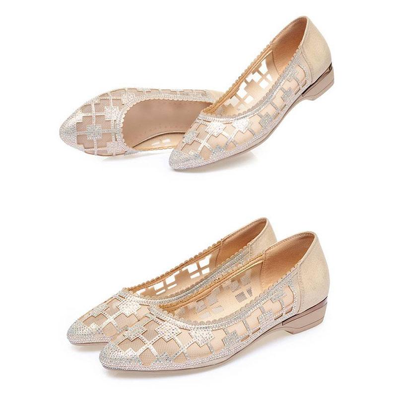 Sandals Women's Bag Skirt Flat Hollow Mesh Single Shoes Spring and Summer Low Heel Shoes Flat Shoes Black Casual Shoes