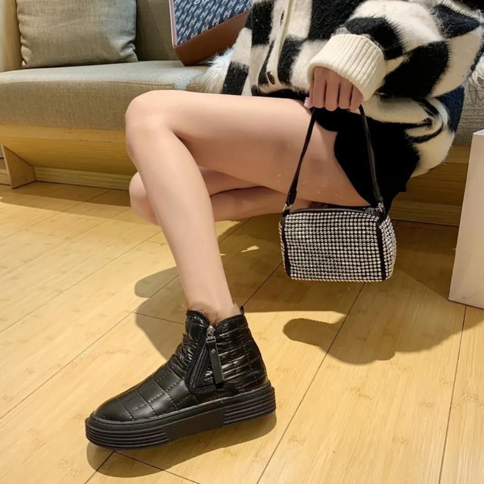 2021 Winter Non-slip and Velvet Warm High-top One-step All-match Short Boots