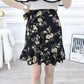 Bohemian Print Summer Skirts Womens Ruffle Floral Short Skirt High Waist Chiffon Beach Mini Skirt