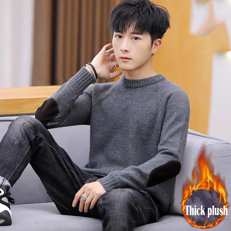 Knitted Man Sweater Fashion Men Casual Autumn Mens Sweaters Fake Shirt Collar Warm Winter Pull Homme