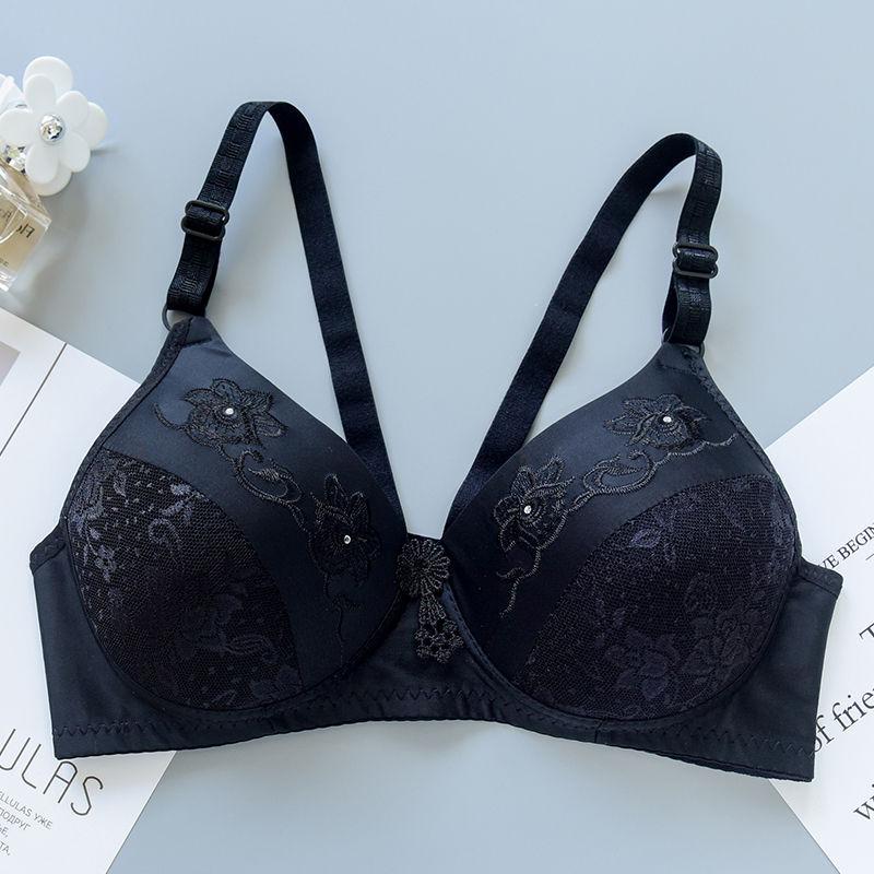 Rims Gather Sexy Comfortable Breathable Bra Ladies Small Chest Jacquard Bra Thin Underwear