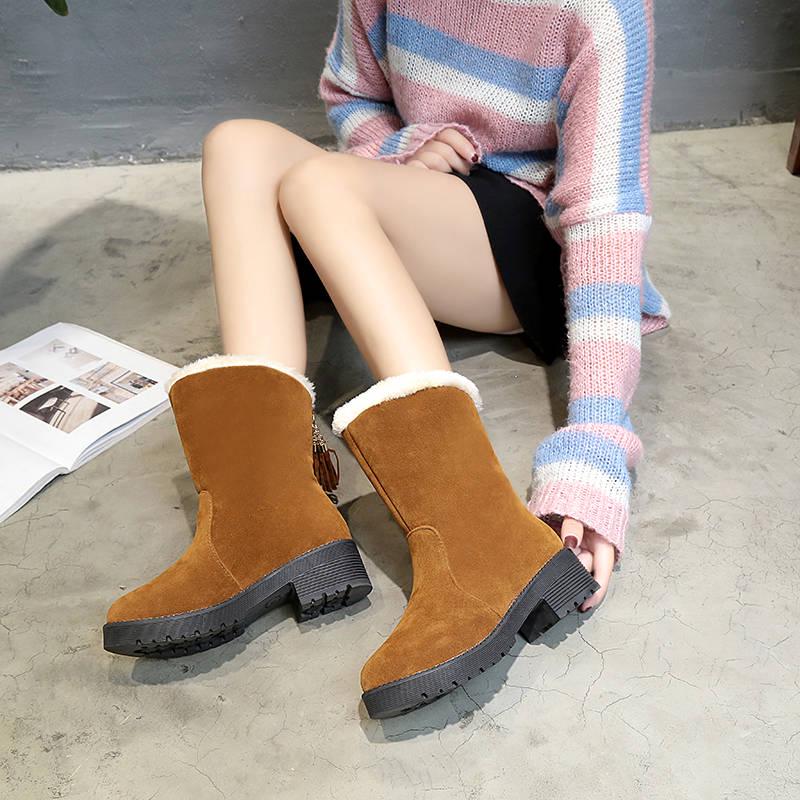 Women Boots Women Winter Fur Snow Boots Ladies Warm Wool Booties Ankle Boot Women Cotton Shoes