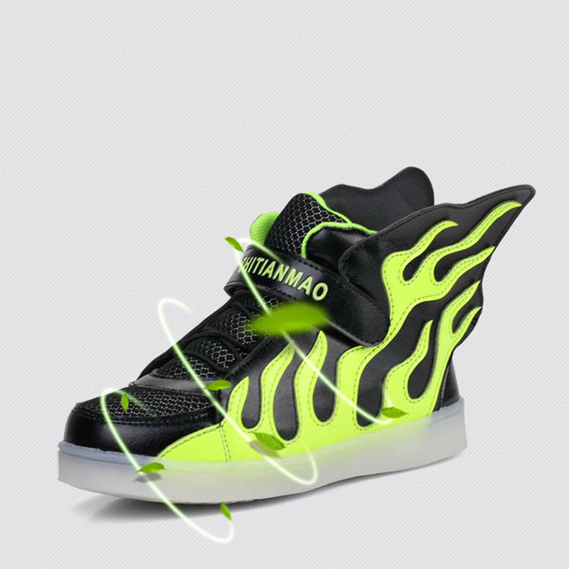 Children 'S Luminous Shoes Led Boys Girls Lights Usb Charging Boys And Girls Flash Shoes Sports Shoes High -Top Sports Shoes