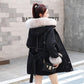 Winter Plus Velvet Thick Denim Jacket Women Loose Snow Rabbit Fur Mid-length Denim Cotton Jacket Casual Plus Size Women's Jacket
