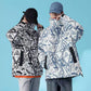 Lovers Down Jacket Winter Stand-up Collar Thick White Duck Down Padded Warm Loose Cotton Jacket Sports Casual Wear