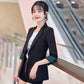 Women's Blazer Thin Style Design Temperament Slim Slimming Middle-sleeved Suit Women's Thin Casual Jacket Comfortable and Lightweight
