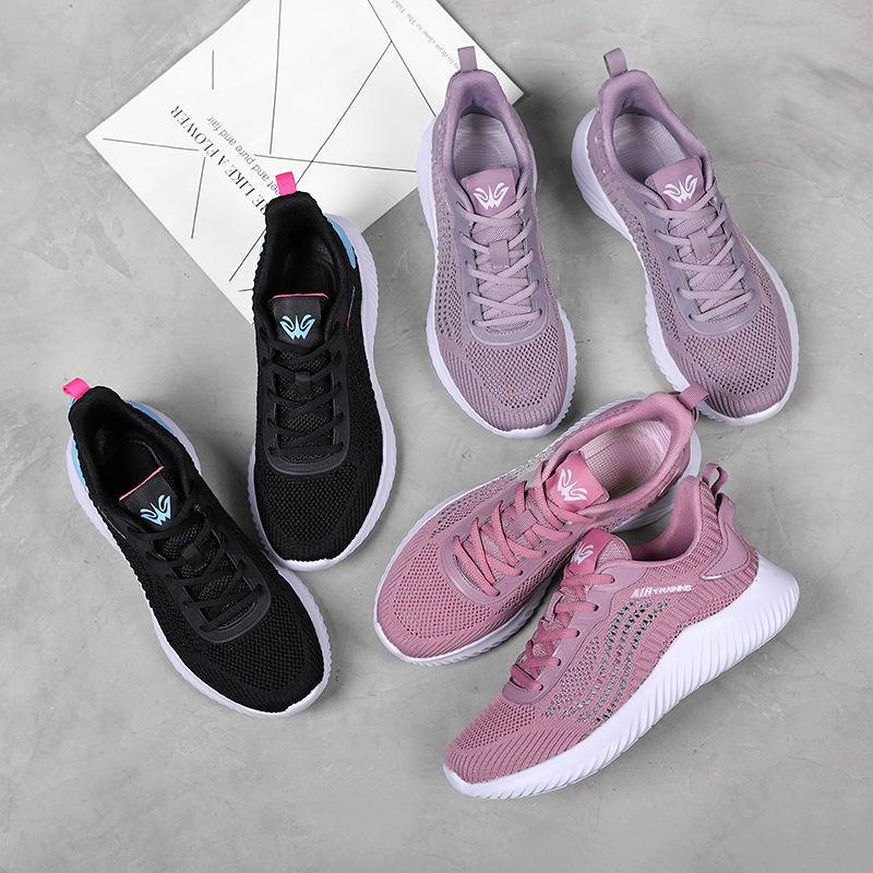 Women Running Shoes Breathable Mesh Lace Up Flat Sneakers Black Sport Woman Designer Shoes for Girls